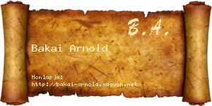Bakai Arnold névjegykártya