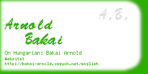 arnold bakai business card